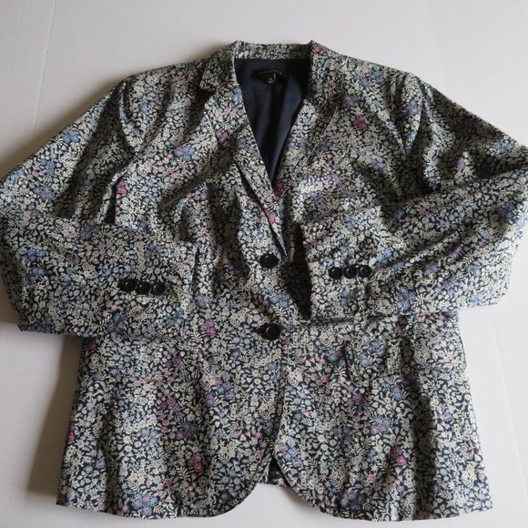 🎉HP🎉Talbots Lined Floral Cotton Blazer - Size 10 - Great for Spring/Summer - EUC - Picture 7 of 13